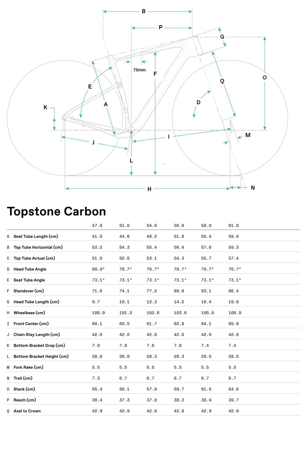 Topstone Carbon 2 AXS - 1x - Geometria