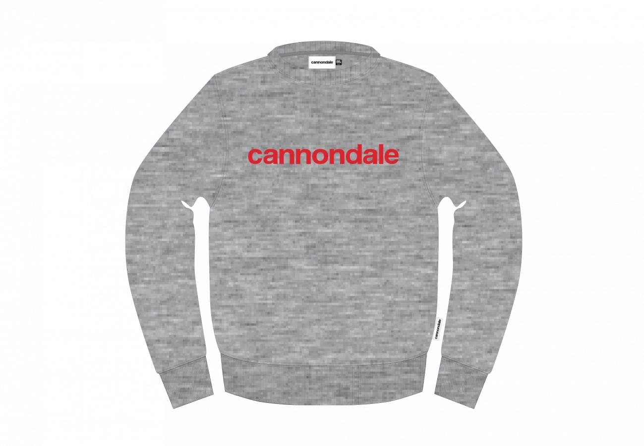 Cannondale Crewneck sweatshirt Logo - Heather Gray w Rally Red
