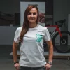 Cannondale T-Shirt Tumble Logo - White w Turquoise