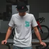 Cannondale T-Shirt Tumble Logo - White w Turquoise