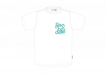 Cannondale T-Shirt Tumble Logo - White w Turquoise