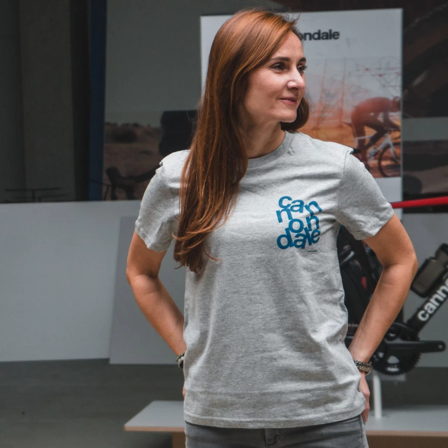 Cannondale T-Shirt Tumble Logo - Heather Gray w Sonic Blue
